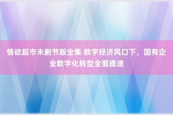 情欲超市未删节版全集 数字经济风口下，国有企业数字化转型全面提速