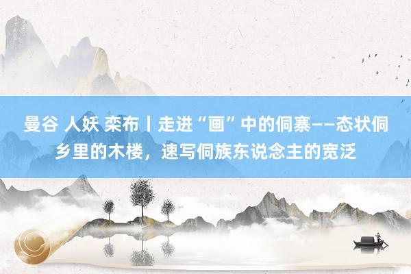 曼谷 人妖 栾布丨走进“画”中的侗寨——态状侗乡里的木楼，速写侗族东说念主的宽泛