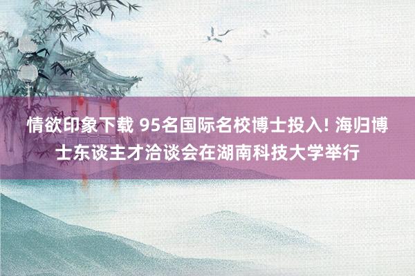 情欲印象下载 95名国际名校博士投入! 海归博士东谈主才洽谈会在湖南科技大学举行