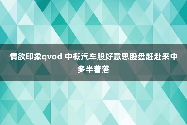 情欲印象qvod 中概汽车股好意思股盘赶赴来中多半着落