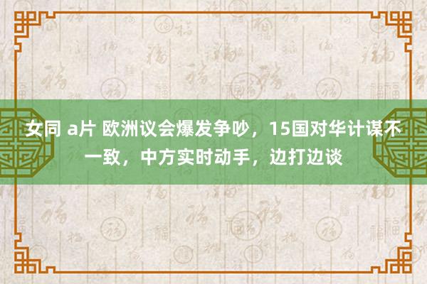 女同 a片 欧洲议会爆发争吵，15国对华计谋不一致，中方实时动手，边打边谈