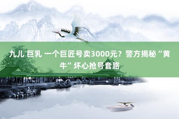 九儿 巨乳 一个巨匠号卖3000元？警方揭秘“黄牛”坏心抢号套路