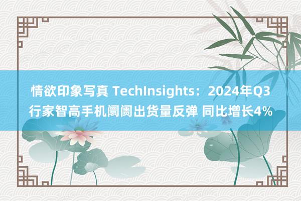 情欲印象写真 TechInsights：2024年Q3行家智高手机阛阓出货量反弹 同比增长4%