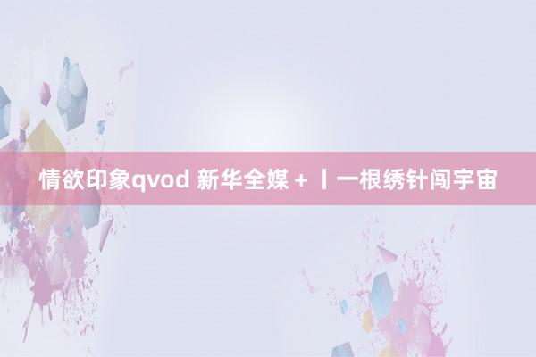 情欲印象qvod 新华全媒＋丨一根绣针闯宇宙