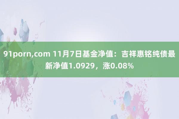 91porn，com 11月7日基金净值：吉祥惠铭纯债最新净值1.0929，涨0.08%