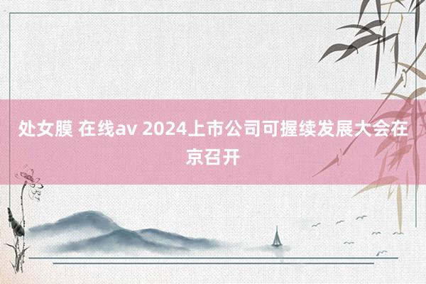 处女膜 在线av 2024上市公司可握续发展大会在京召开