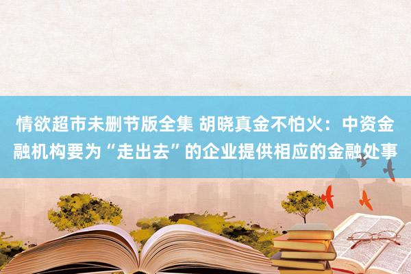 情欲超市未删节版全集 胡晓真金不怕火：中资金融机构要为“走出去”的企业提供相应的金融处事