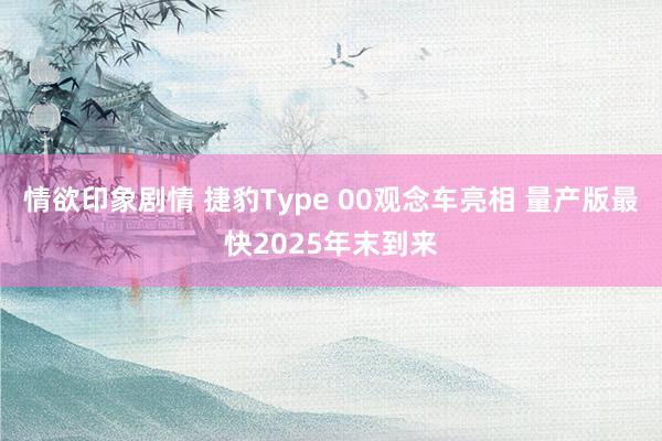 情欲印象剧情 捷豹Type 00观念车亮相 量产版最快2025年末到来