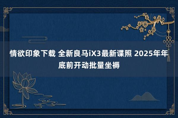 情欲印象下载 全新良马iX3最新谍照 2025年年底前开动批量坐褥