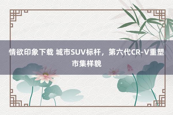 情欲印象下载 城市SUV标杆，第六代CR-V重塑市集样貌