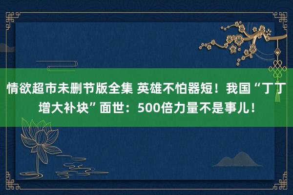 情欲超市未删节版全集 英雄不怕器短！我国“丁丁增大补块”面世：500倍力量不是事儿！