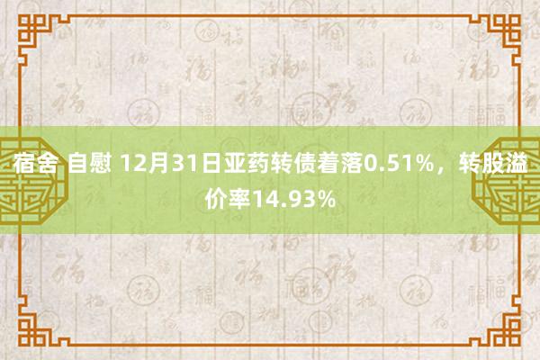 宿舍 自慰 12月31日亚药转债着落0.51%，转股溢价率14.93%