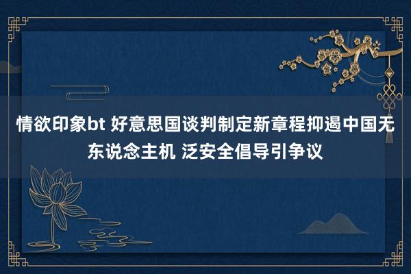 情欲印象bt 好意思国谈判制定新章程抑遏中国无东说念主机 泛安全倡导引争议