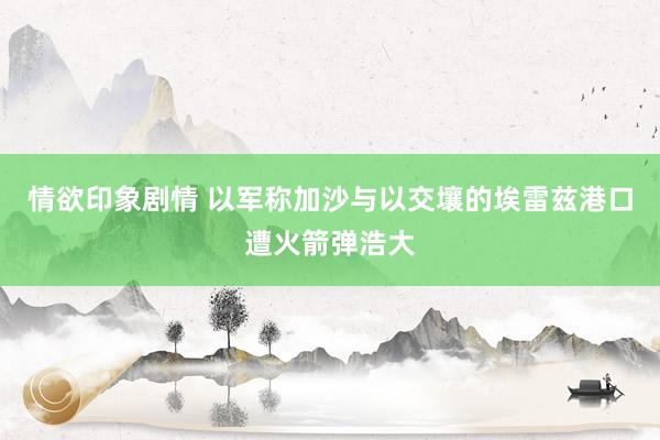 情欲印象剧情 以军称加沙与以交壤的埃雷兹港口遭火箭弹浩大