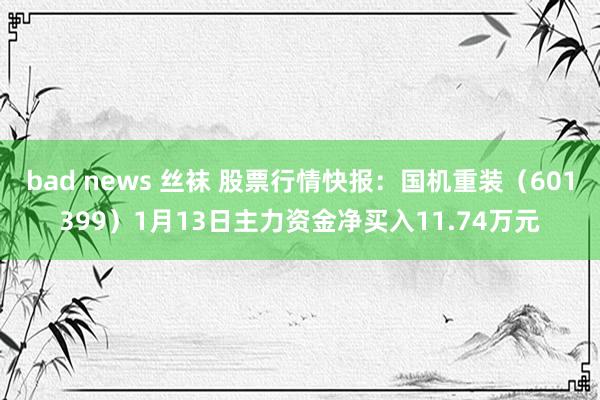 bad news 丝袜 股票行情快报：国机重装（601399）1月13日主力资金净买入11.74万元